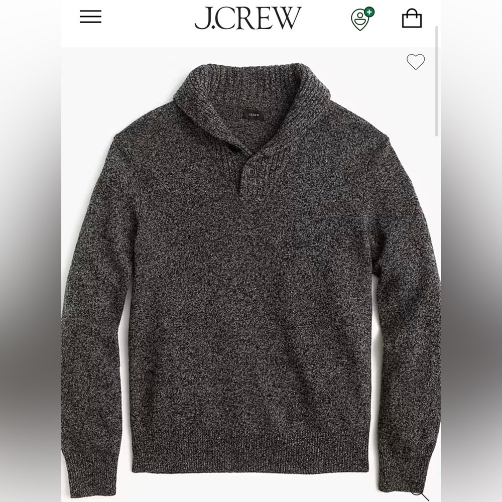 J. Crew Marled 100% lambswool shawl-collar sweater